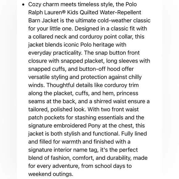 Polo Ralph Lauren Kids Water Repellent Jacket 4 - Picture 3 of 9